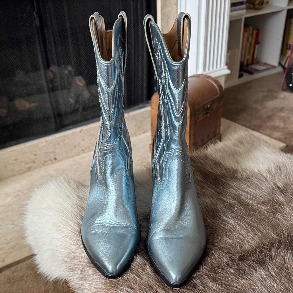 Dolce Vita Metallic Blue Western Boots